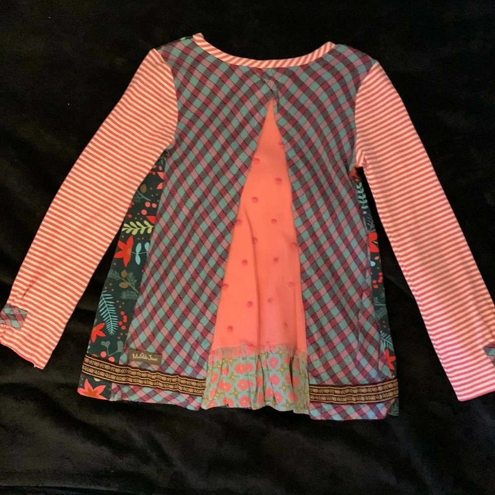 Matilda Jane OUTFIT 2 pc. holiday flowers, and polkadot pants size 6.